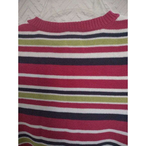 Crazy 8  ~ Girls Short Sleeve Tie Sweater ~ Pink Striped - XL (14) Darling! - Picture 3 of 7